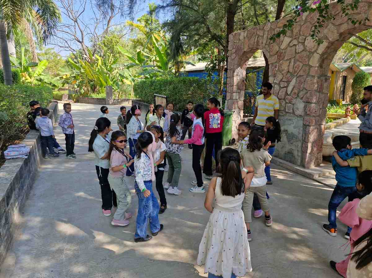 Children dancing and playing games