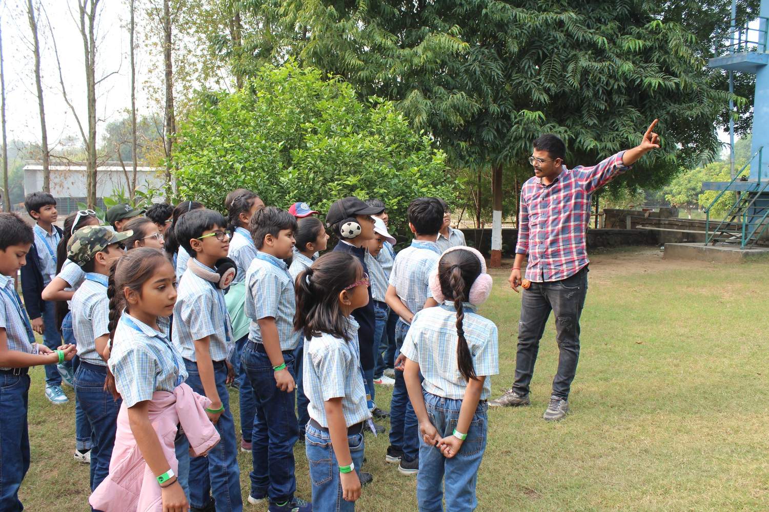 Students listening to instructor instructions